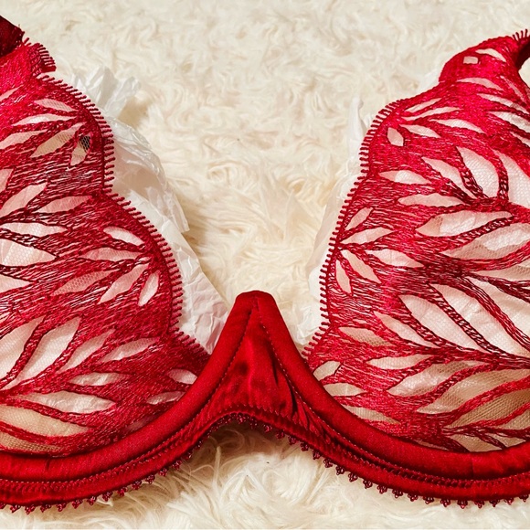 Tisja Damen - Sphinx Underwire Bra, Size Large, Red - Picture 5 of 10